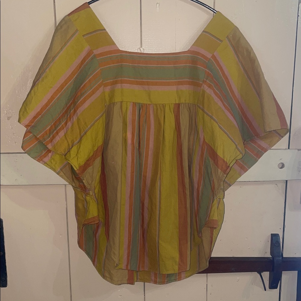 Madewell butterfly Multicolor Striped Blouse, size small - Picture 4 of 4